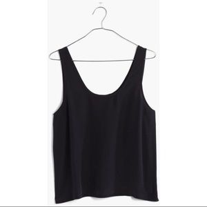 Madewell Sundown Silk Tank in Black